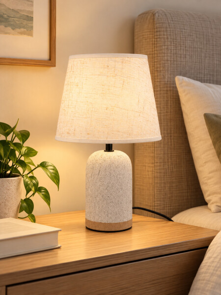 LAMPARA DE MESA COMBINADA BLANCO