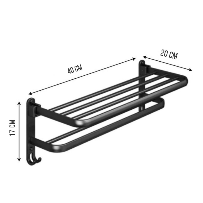 Estante Baño Rebatible Toallas Organizador Toallero C/gancho Estante Baño Rebatible Toallas Organizador Toallero C/gancho