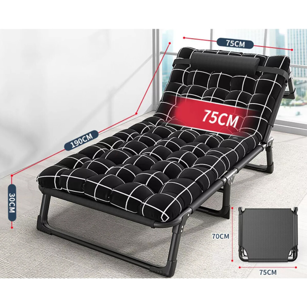 Catre plegable acolchonado Cuadrillé