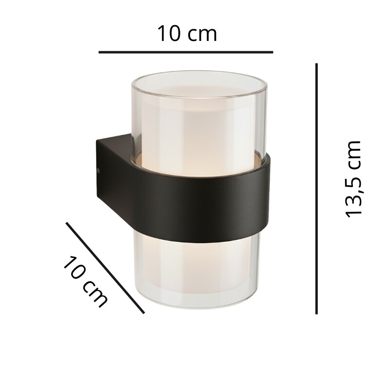 ARTEFACTO EXTERIOR LERMA PARA ADOSAR EN PARED BIDIRECCIONAL 10W Artefacto Exterior LED Lerma Para Adosar Bidireccional 10W Negro