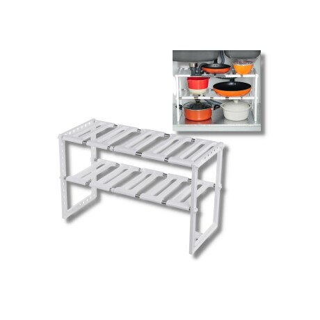 ORGANIZADOR BAJO MESADA DESMONTABLE DE DOBLE NIVEL 25-37/70CM 001