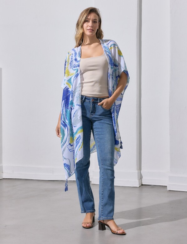 Kimono Printed MULTI/AZUL