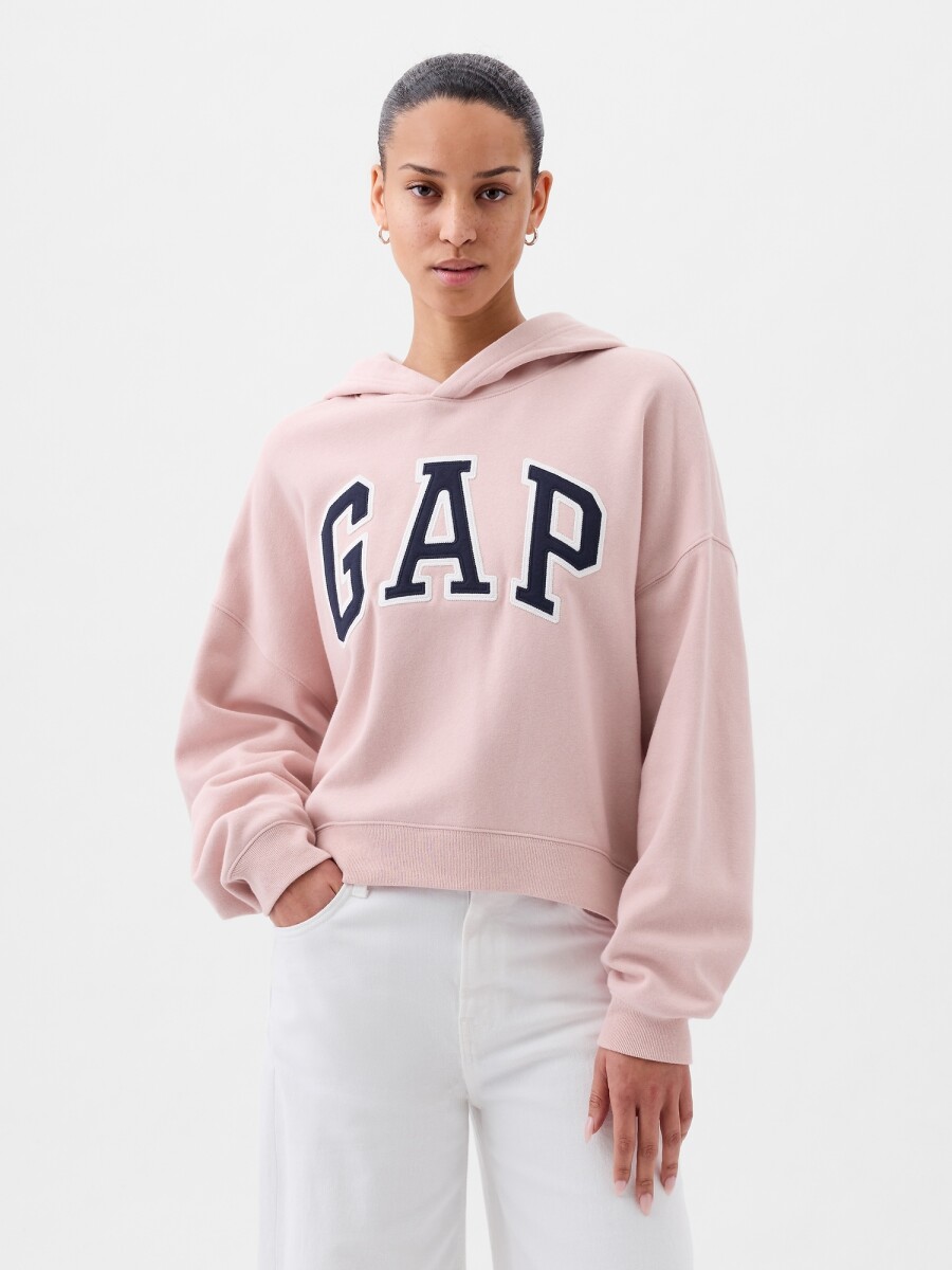 Canguro Logo Gap Oversize Con Felpa Mujer - Pink Standard 