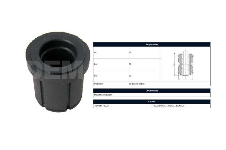 Buje Tra Toyota Hilux 04-15 Der/Izq Buje Tra Toyota Hilux 04-15 Der/Izq