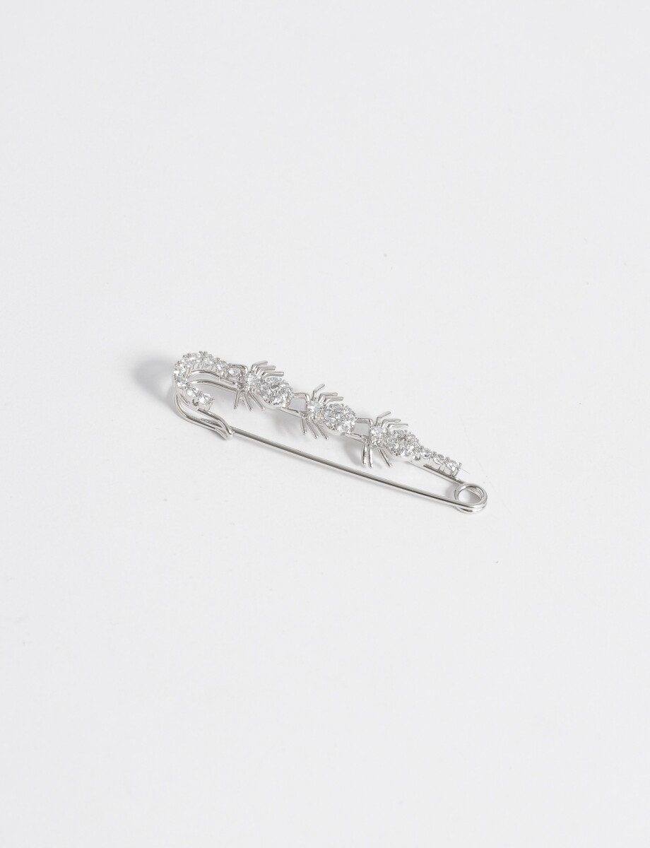 Prendedor con strass - plateado 