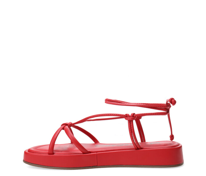 Sandalia de Mujer SINF con tiras para atar Rojo