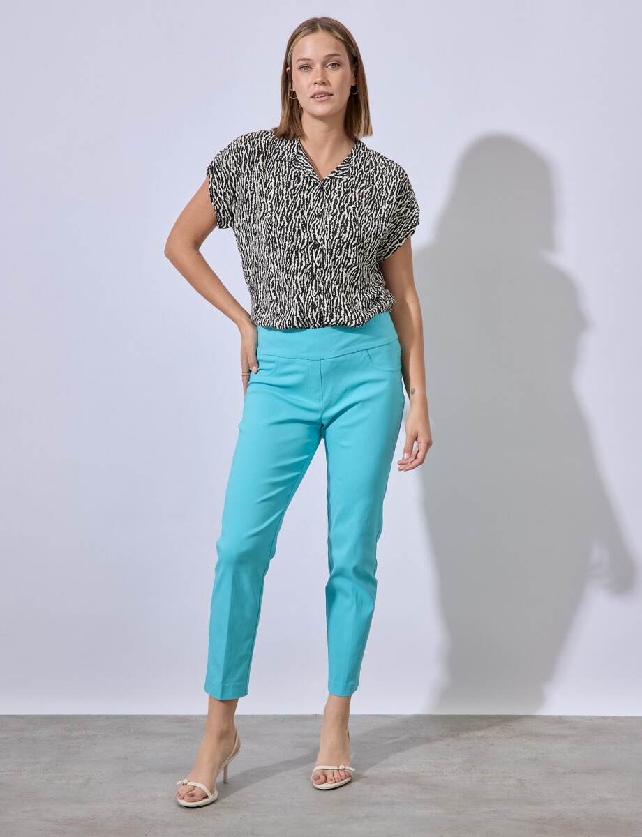 Pantalon Pull On - Turquesa 