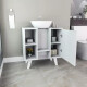 Mueble De Baño Para Bacha De Apoyo Gabinete Blanco