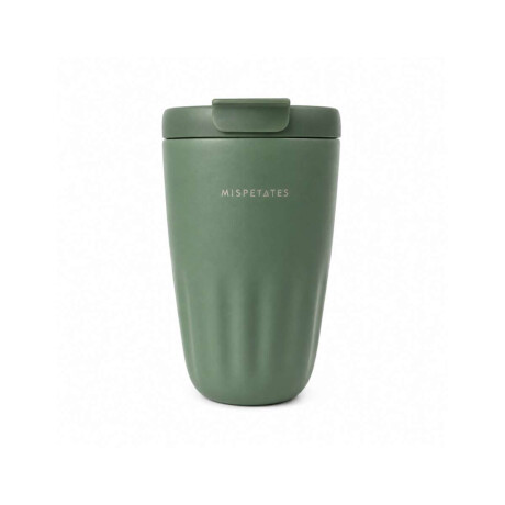 Vaso térmico acanalado con tapa 450ml Verde