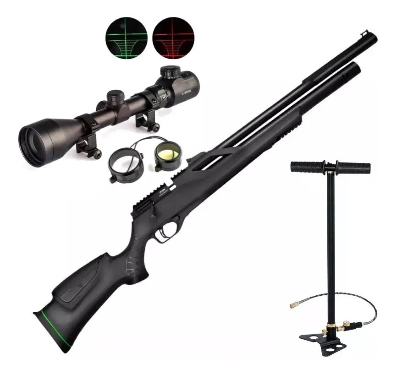 Combo Rifle Chumbera Pcp T-rex 5,5mm + Inflador + Mira 3-9x40 