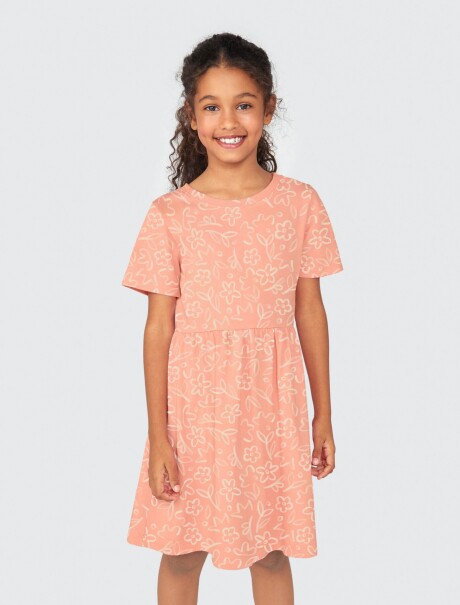 VESTIDO INFANTIL ESTAMPADO NARANJA