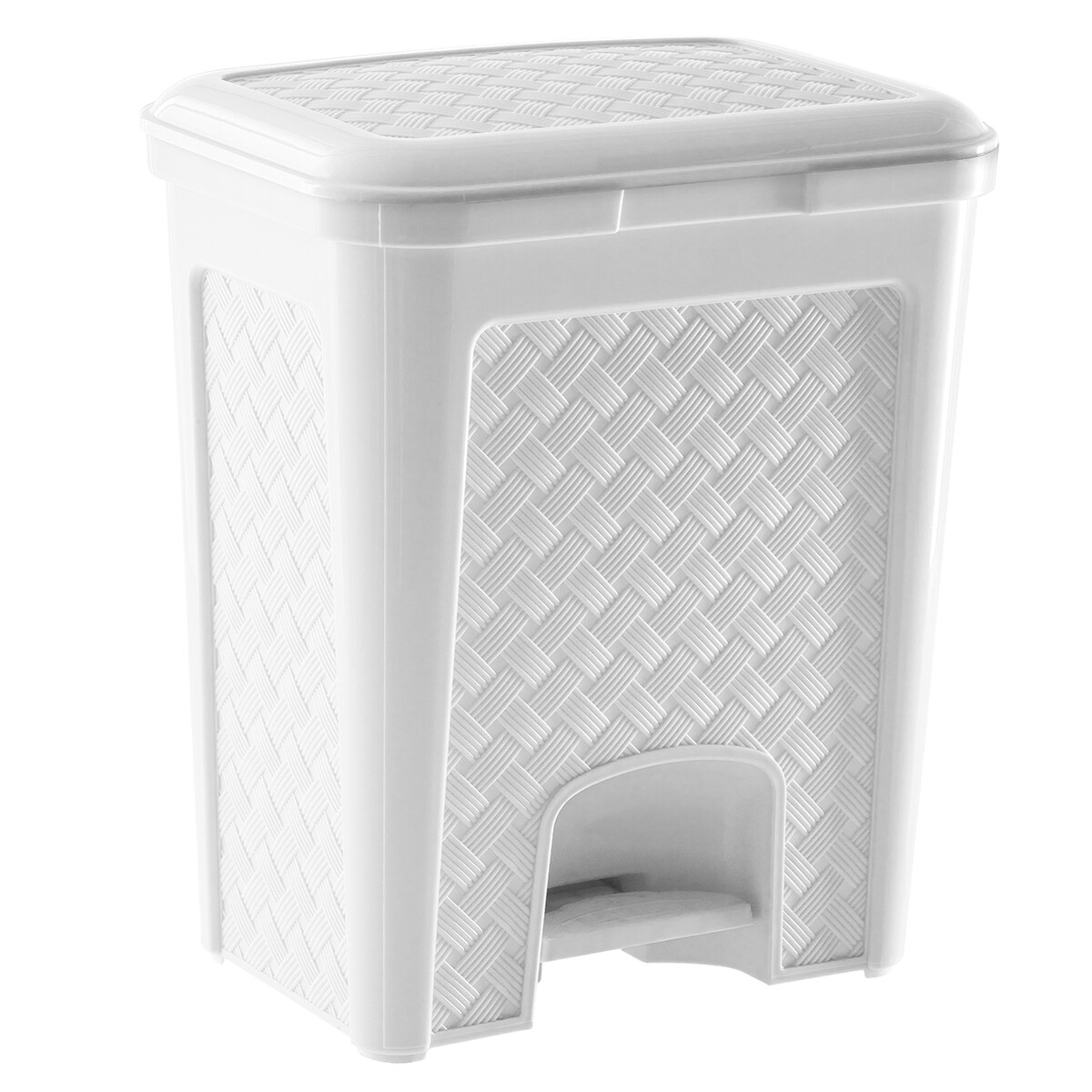 Tarro de residuos rattan con pedal 13 Lts - BLANCO 