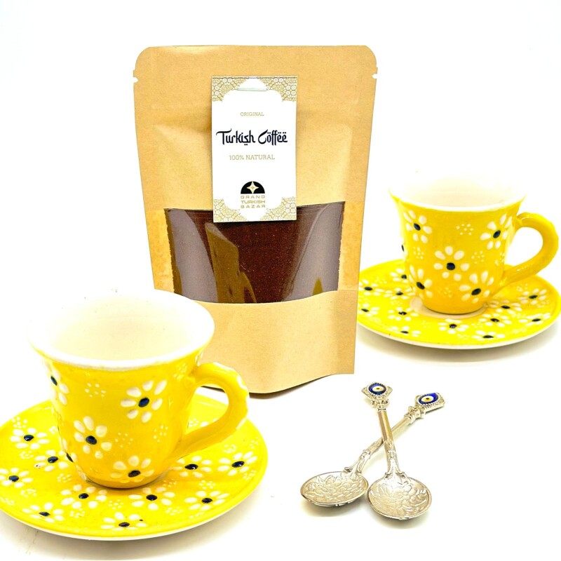 Set de café para dos personas cerámica Amarillo