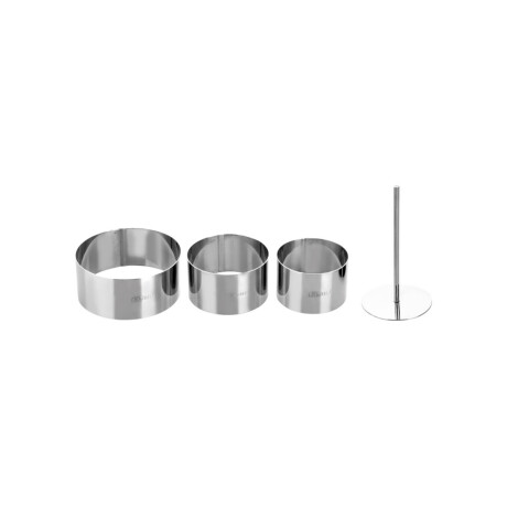 Aros Redondos Set 3 Unidades de Acero Inoxidable con Pisador Aros Redondos Set 3 Unidades de Acero Inoxidable con Pisador