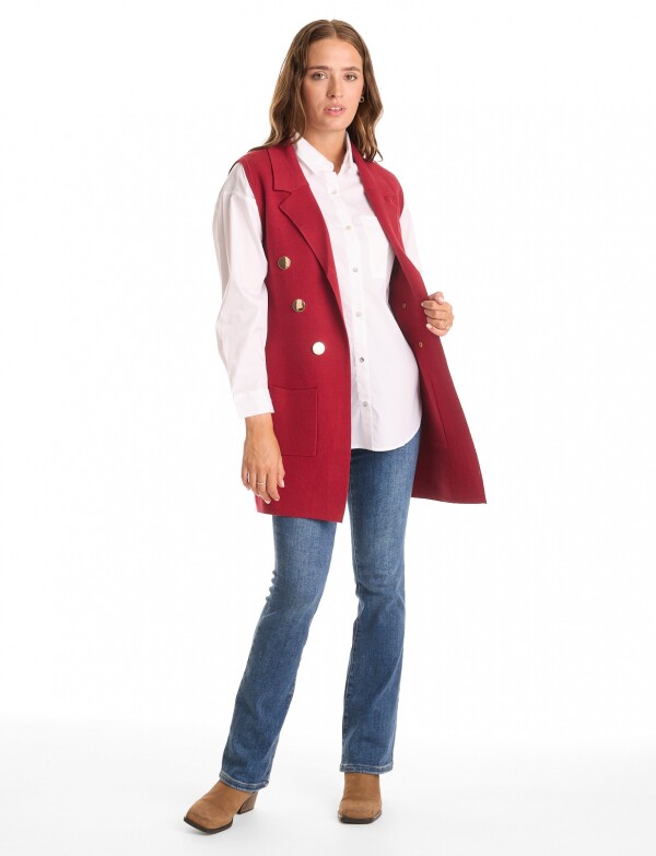 Chaleco Botones ROJO OSCURO