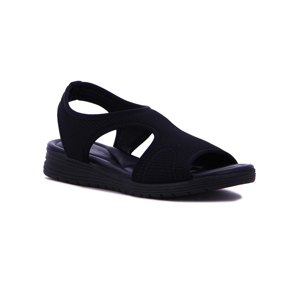 Sandalia Comfortflex Elastizada Mujer - Negro-negro 