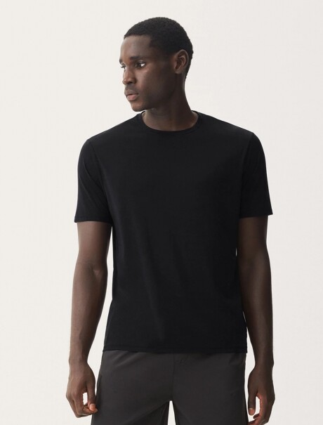 CAMISETA DEPORTIVA MANGA CORTA NEGRO