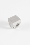 Anillo ajustable cuadrado antique plateado