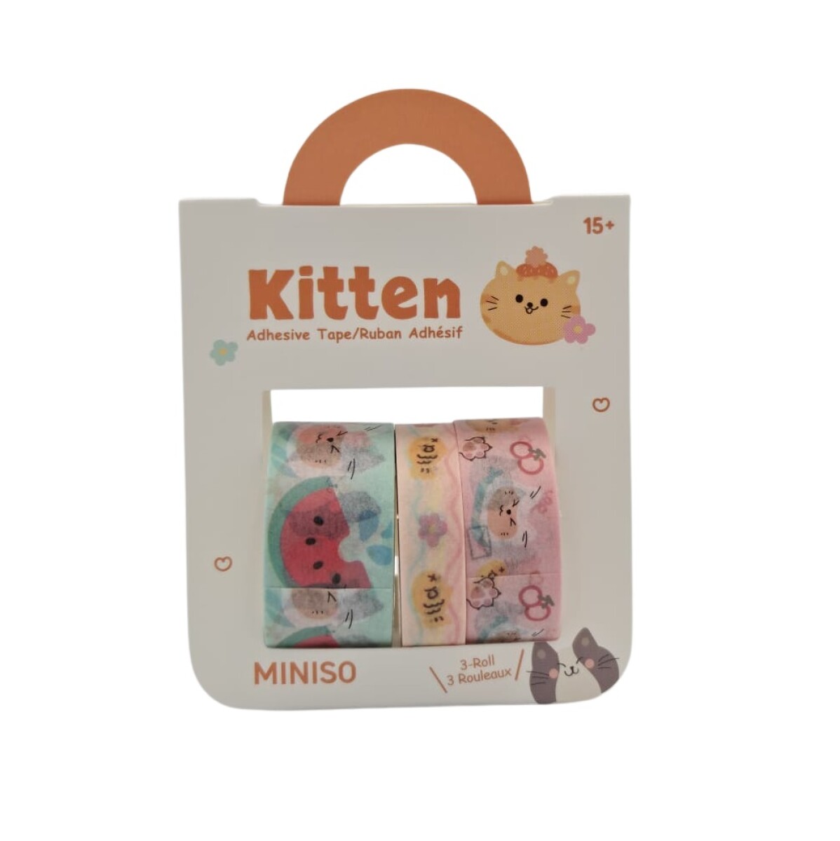 Cinta decorativa gatitos - naranja 