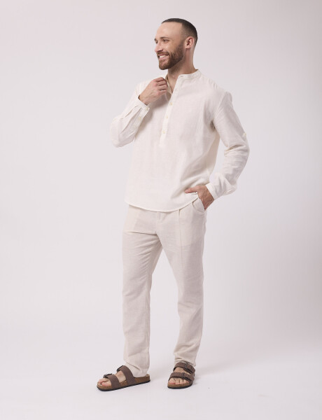 Camisola m/l lino blanco