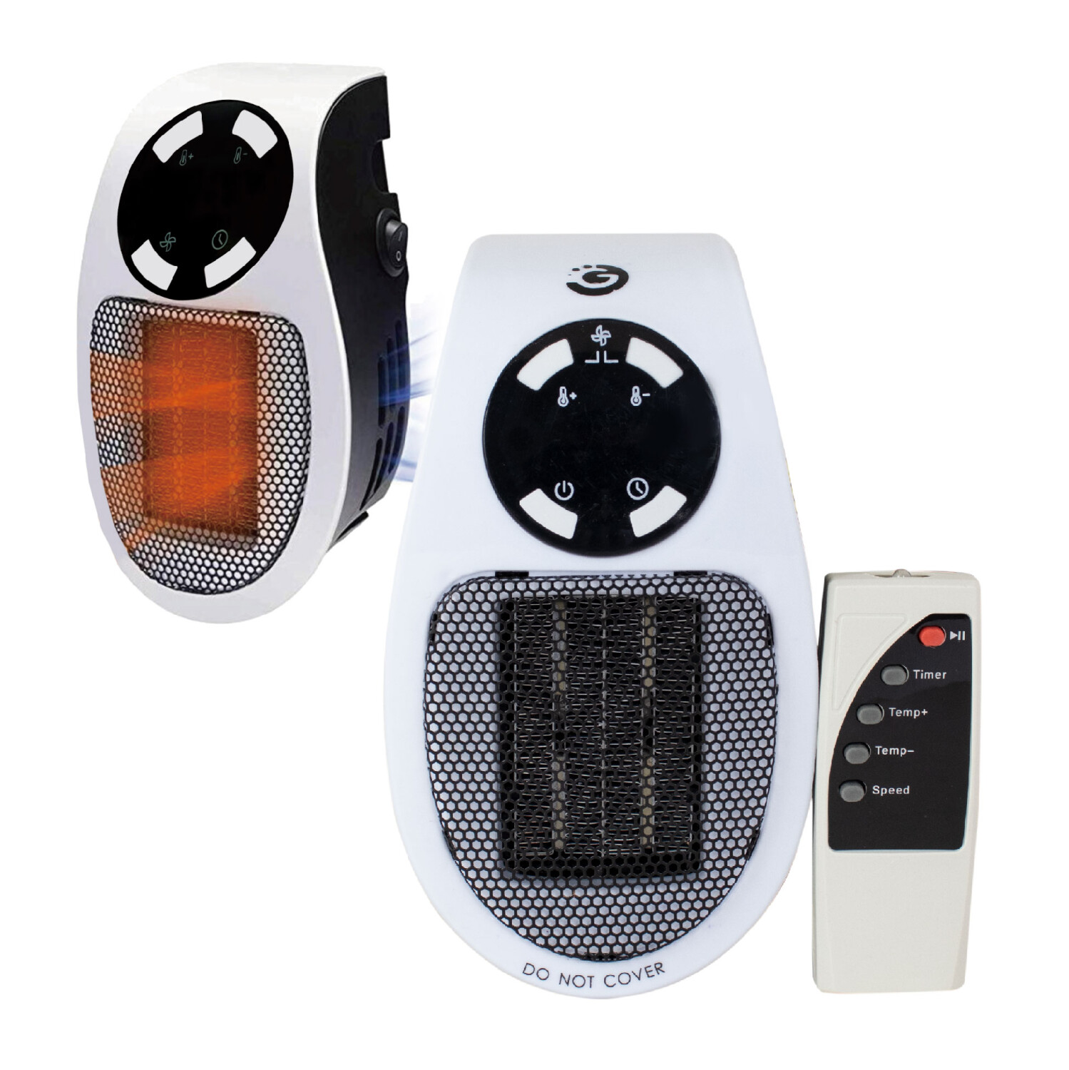 Mini Calefactor Redondo Con Display Con Control Blanco — MdeOfertas