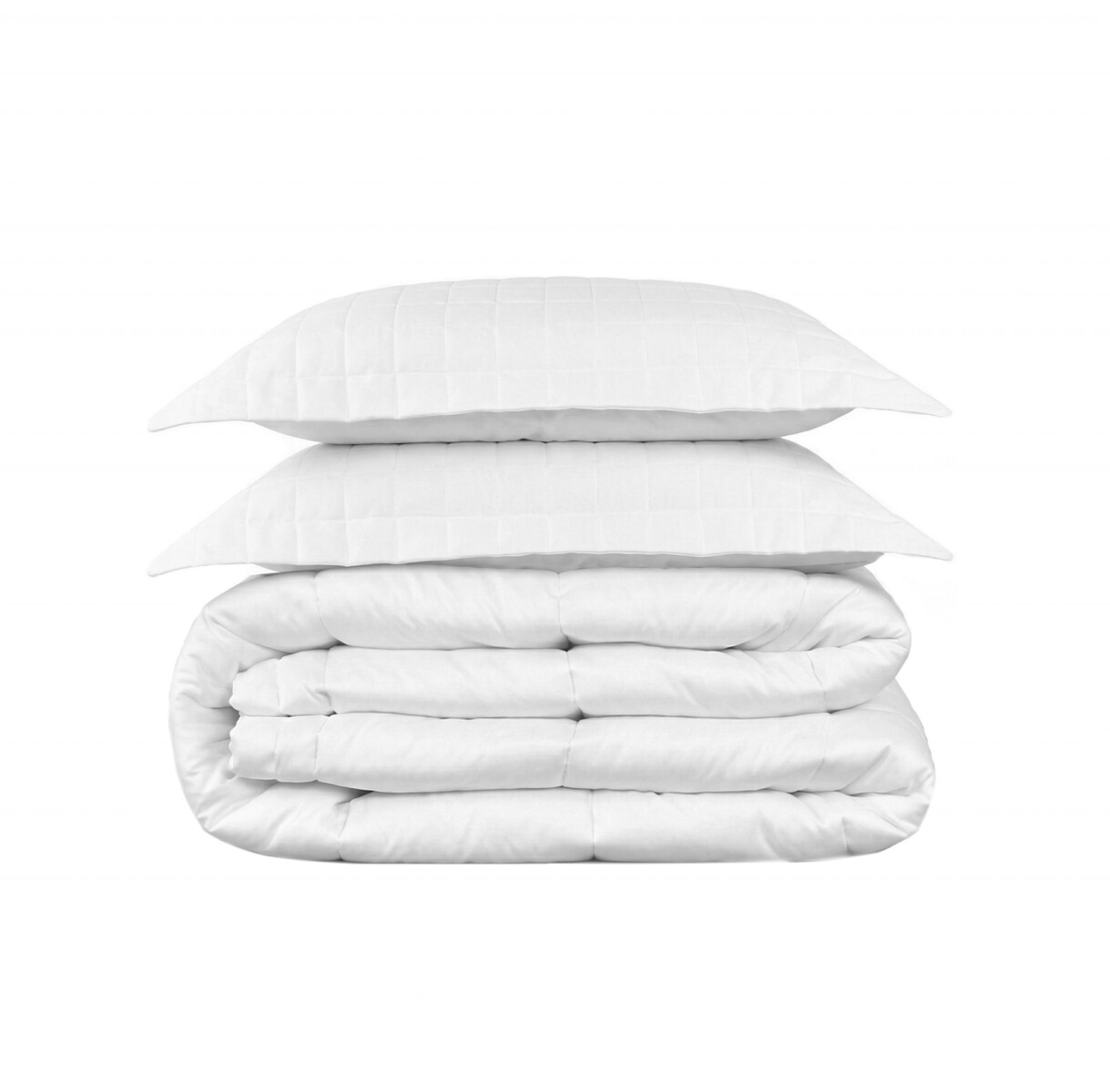 Acolchado mas Fundas Queen - Finezza 400 hilos - Blanco 