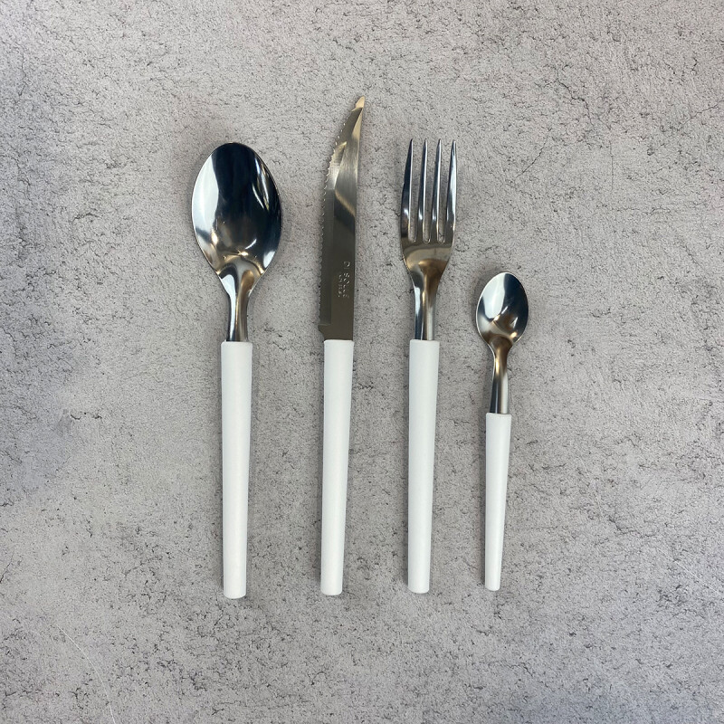 Juego de cubiertos x16 Pzas acero inox BLANCO