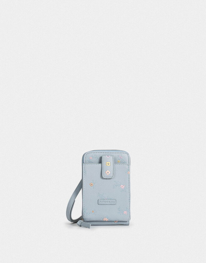 Complemento Marroquinería Estampados Porta Celular De Cuerina Con Florcitas - Estampado Flores