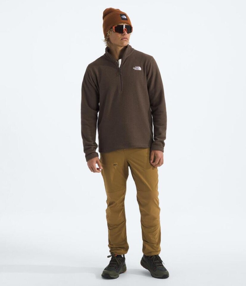 Buzo Polar Textured cierre de 1/4 hombre Smokey Brown Heather