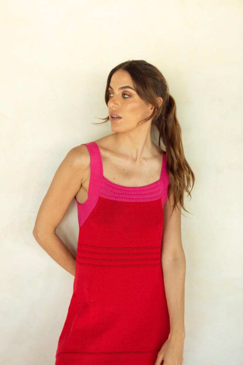 VESTIDO LAVANDA SS24 Rojo Y Fucsi