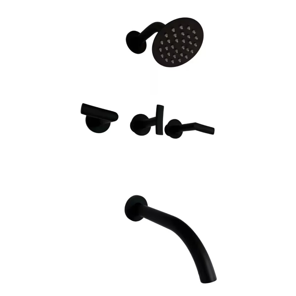 Griferia de ducha bimando con transferencia negro mate NOAR Griferia De Ducha Bimando Con Transferencia Negro Mate Noar
