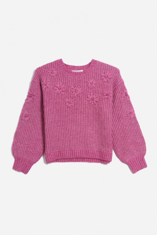 Sweater con flores ROSA