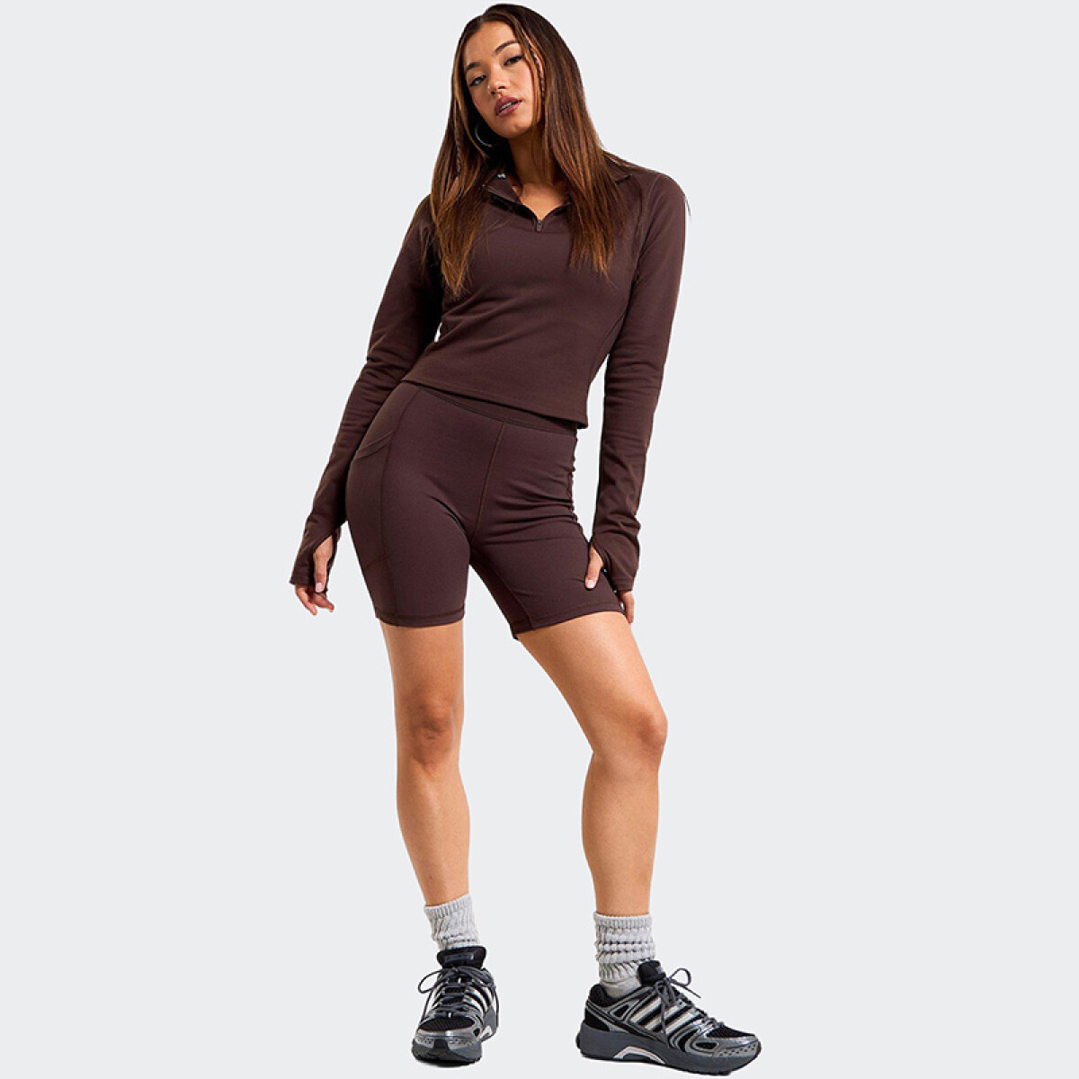 Short Fabletics On-The-Go PowerHold® - Marrón 