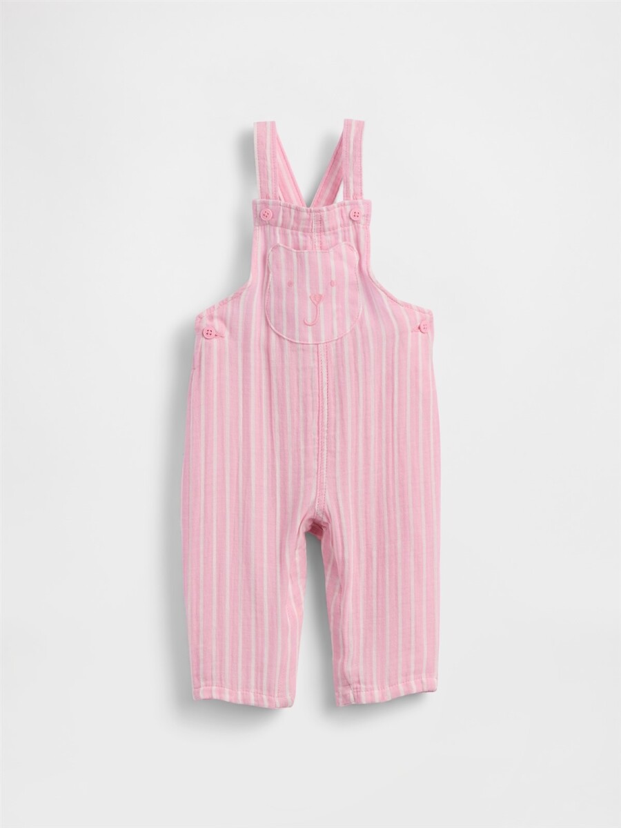 Enterito De Muselina Bebé - Pink Stripe 