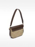 Bolso Bandolera De Rafia Con Solapa marron