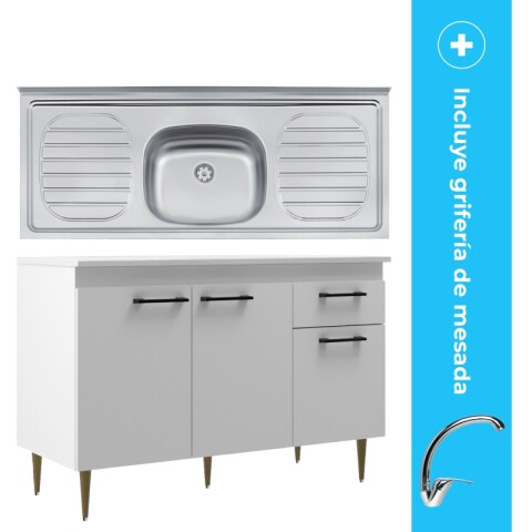 Kit de Cocina Bajo Mesada Pileta Central y Grifería de Mesada Pico Alto Kit de Cocina Bajo Mesada Pileta Central y Grifería de Mesada Pico Alto