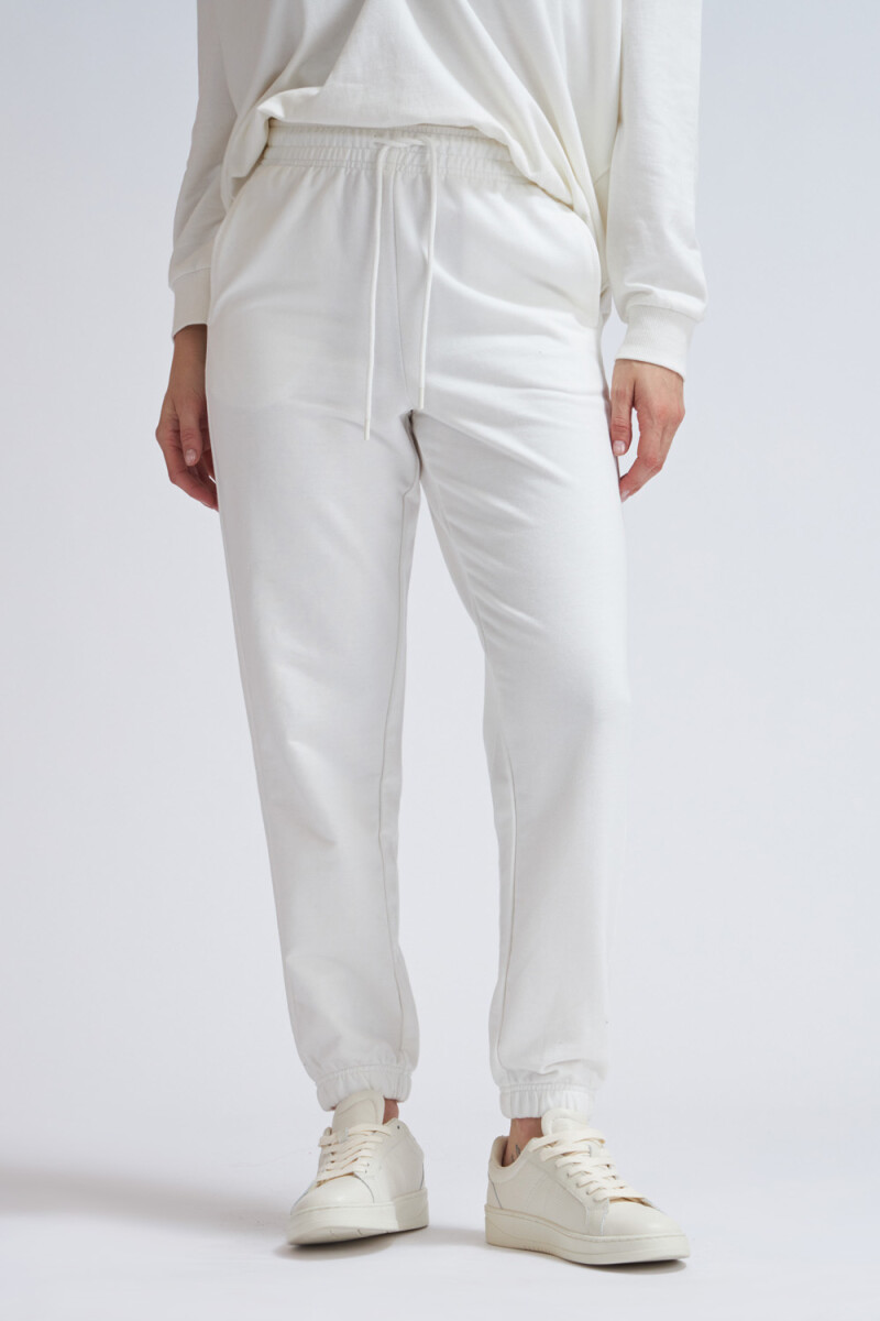 Pantalón deportivo con elástico - Crudo 