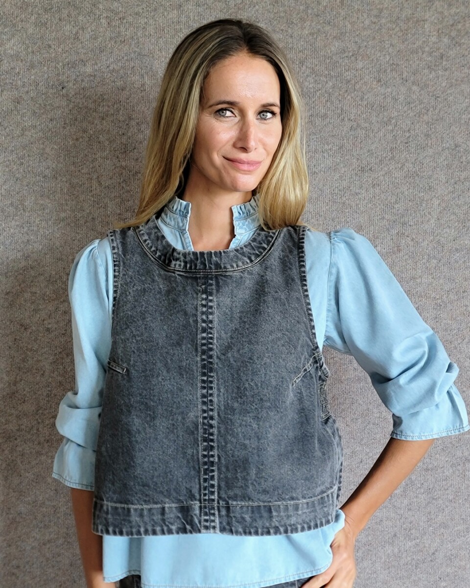 Chaleco Cadaqués - Denim Negro Picado 