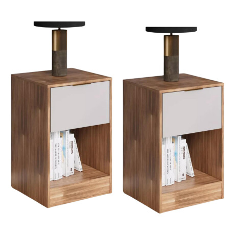 Pack X2 Mesas De Luz Paris Dormitorio Con Cajon Moderna Pack X2 Mesas De Luz Paris Dormitorio Con Cajon Moderna