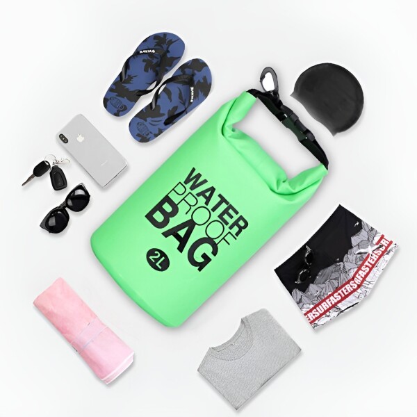 Bolso 2 Litros Celular Playa Piscina Impermeable Estanco Variante Color Verde