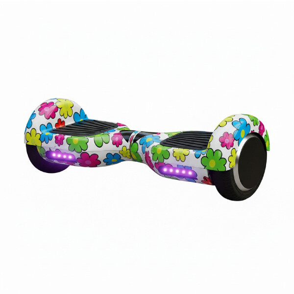 Skate Electrico Hoverboard Gogreen Musica Bt Luces Patineta Diseño Flores