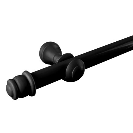 Barrote Cortina 3,50m 28mm + 2 soporte Negro NEGRO