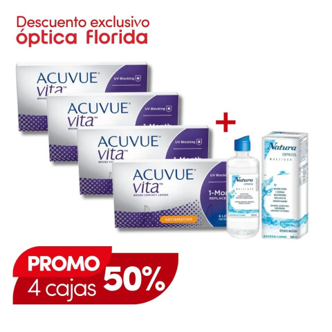 Acuvue Vita Torico - PROMO 4 Cajas + Renú Natura Acuvue Vita Torico - Promo 4 Cajas + Renú Natura