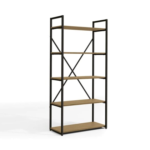 Estantería Alta KAP con 5 Estantes Negro/Castaño Estantería Alta KAP con 5 Estantes Negro/Castaño