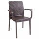 Silla Napoli Simil Ratán Marrón C/ Apoya Brazos Silla Napoli Simil Ratán Marrón C/ Apoya Brazos