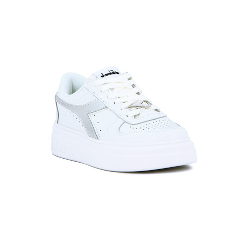 Championes Casuales Mujer Diadora Sportswear Blanco-Plata