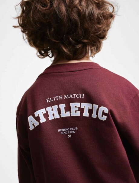 CAMISETA INFANTIL CON ESTAMPA BORDEAUX
