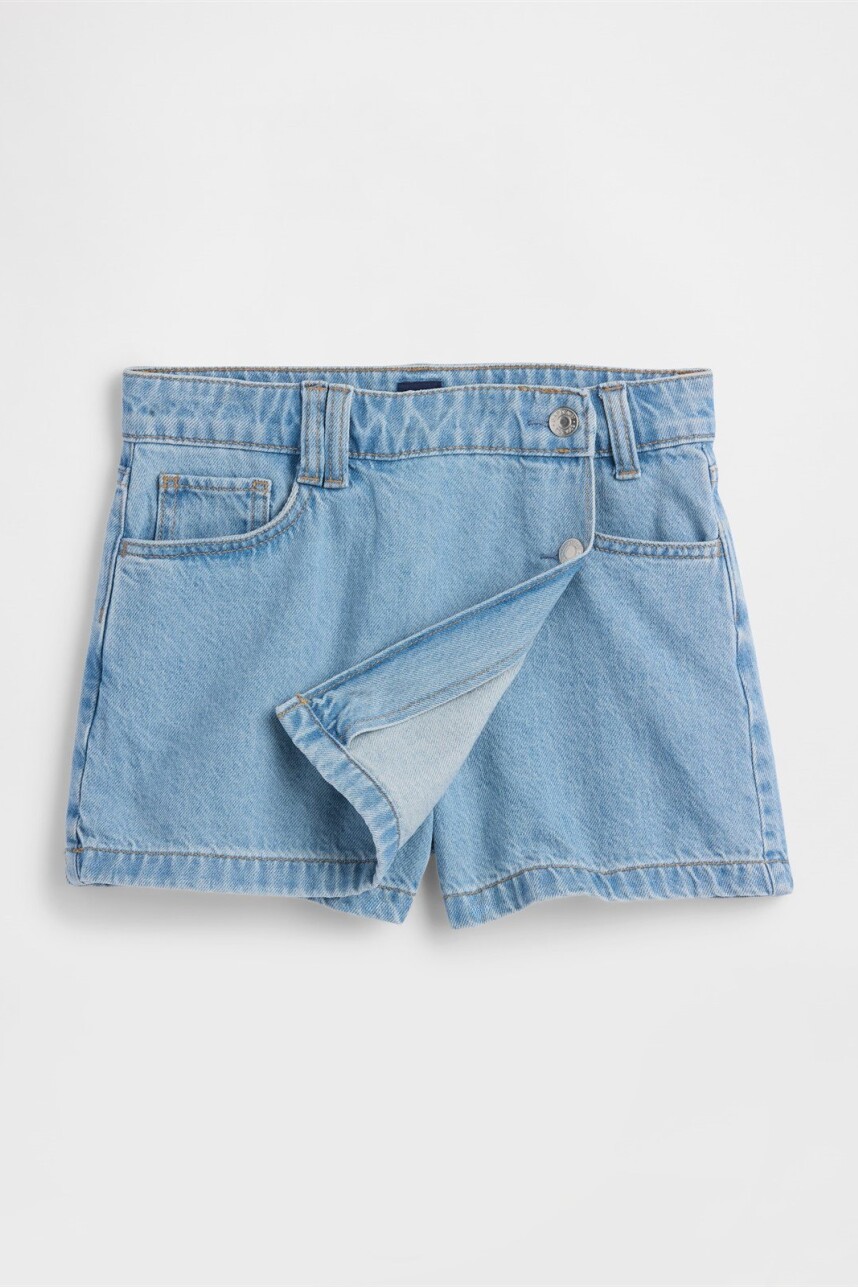 Short Pollera Denim Niña Light Wash