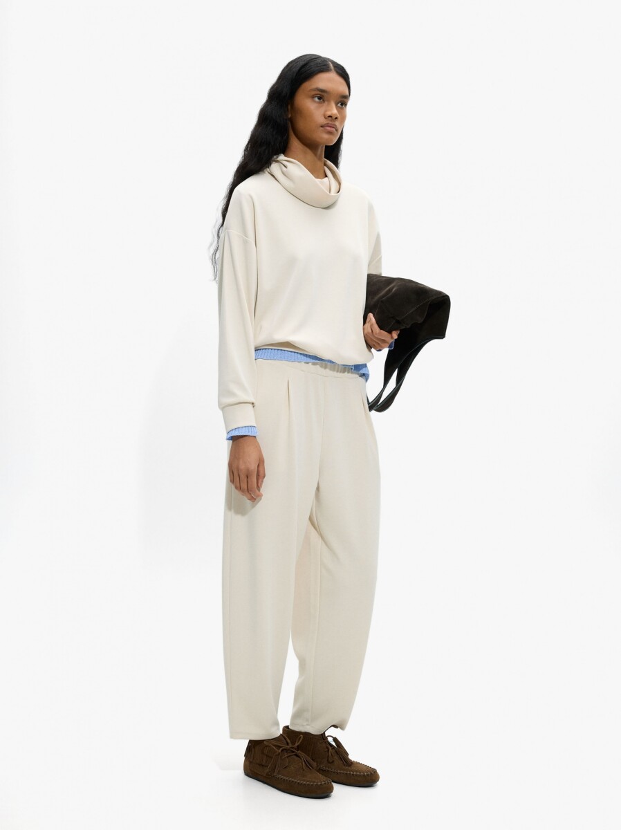 Pantalón Con Cintura Elástica Tacto Suave - blanco 