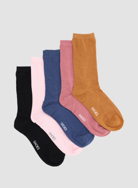 Packs de cinco medias lisas. de algodón. en varios colores s Variante 36